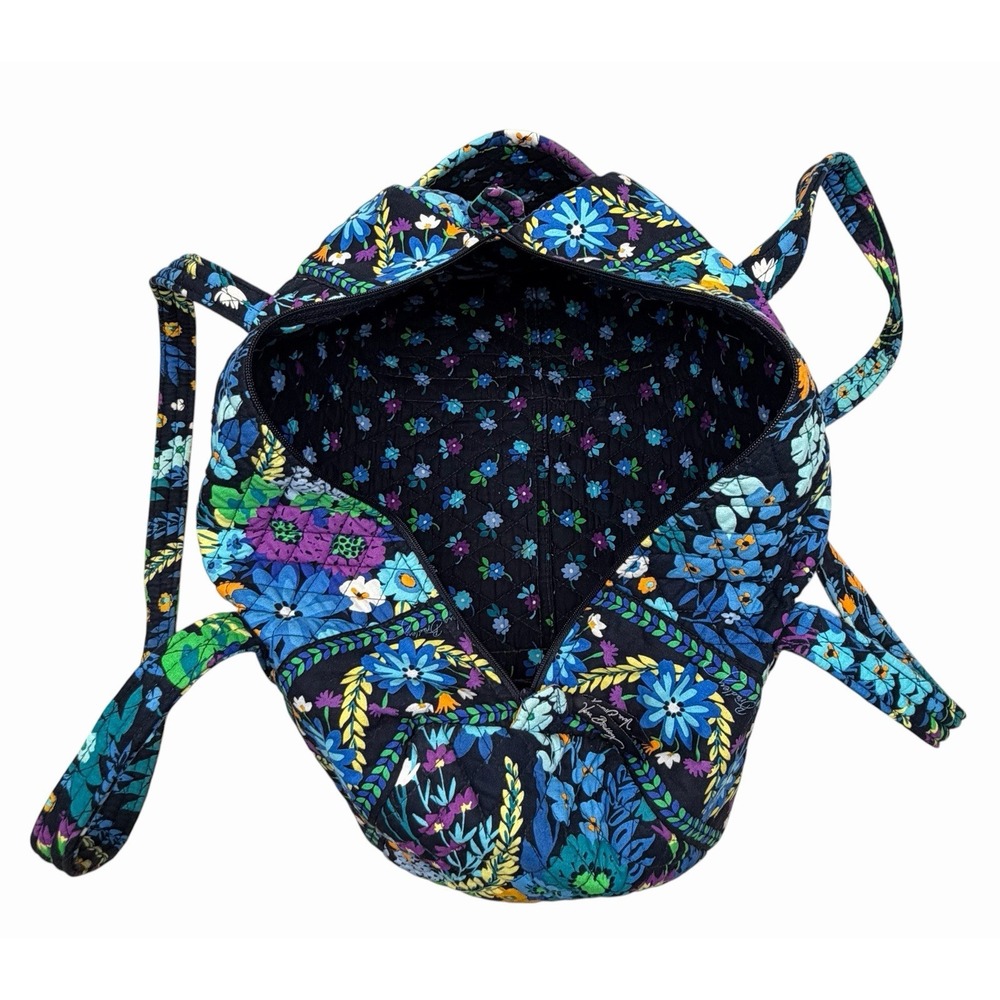 Vera Bradley Weekender Travel Bag Midnight Blues Zipper Floral Pocket Gift 1094 - Picture 13 of 15